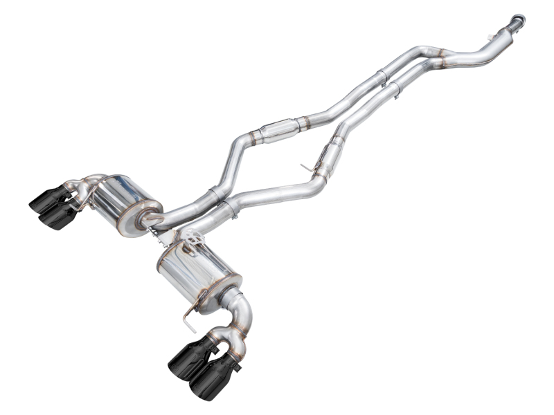 BMW M240i Performance Exhaust - AWE Tuning - Touring Edition, Diamond Black Tips - `22-`26